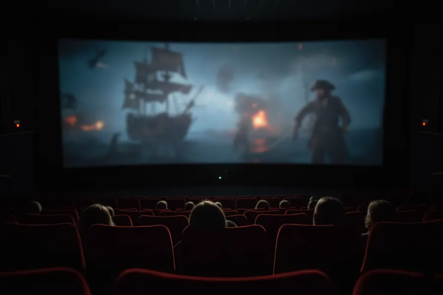 Varför ser man så dåligt i mörker? Här är man på en biograf där en oerhört spännande piratfilm visas på duken, men skärpan är otroligt dålig.