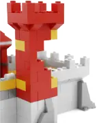 Ett legotorn där vissa bitar saknas