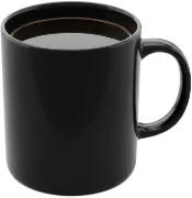 En svart kopp svart kaffe