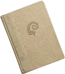 En fin beige bok med någon slags spiralformat löv på som man till exempel kan använda till tacksamhetsdagbok.