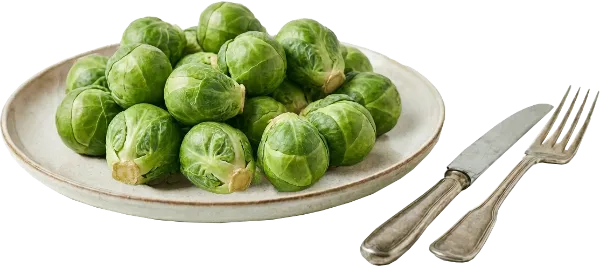 En tallrik med bara brysselkål