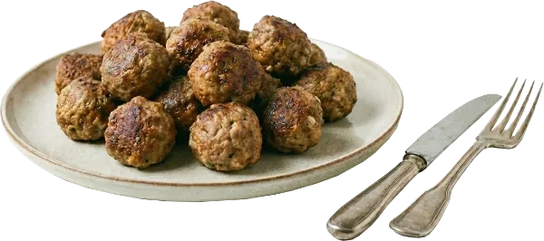 En tallrik med bara köttbullar