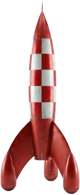 Den här rymdraketen ser ut precis som den som Tintin åkte till månen med.