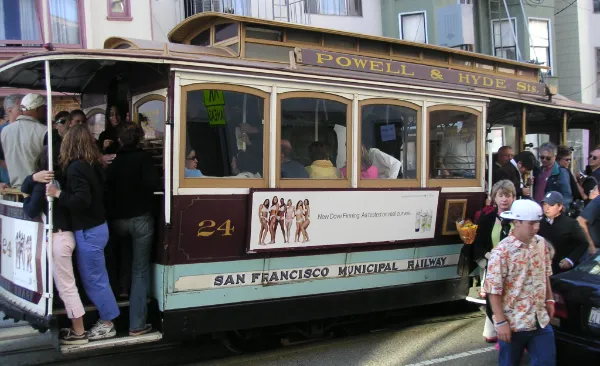 En spårvagn i San Francisco