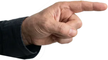 Ett anklagande finger pekar. "Det var han!"