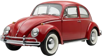 En röd volkswagen-bubbla