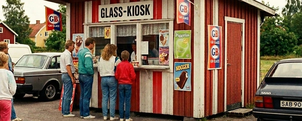 En gammal hederlig glasskiosk som de såg ut när man var ung